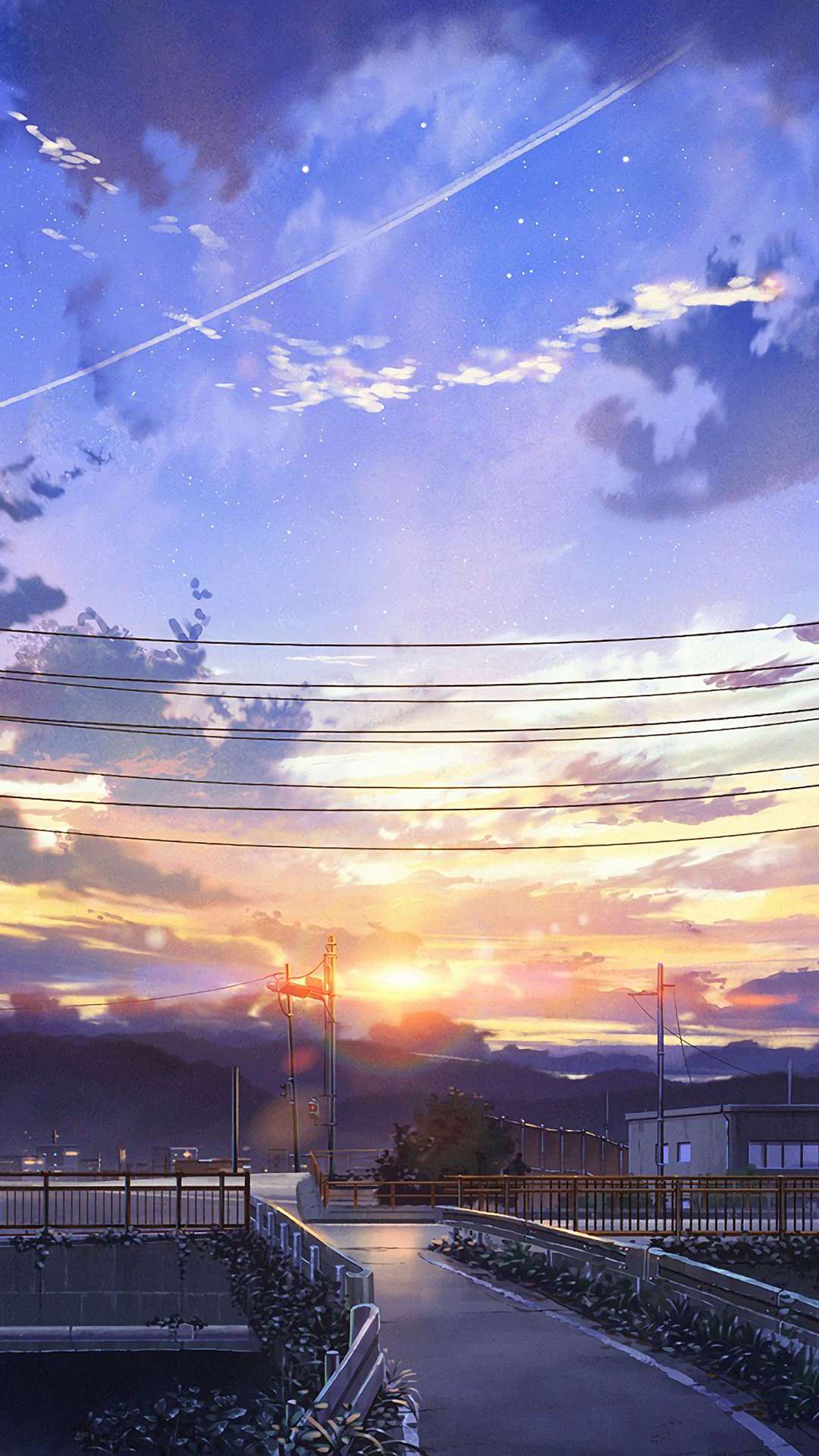Download Aesthetic Anime Cat On Balcony Phone Wallpaper | Wallpapers.com