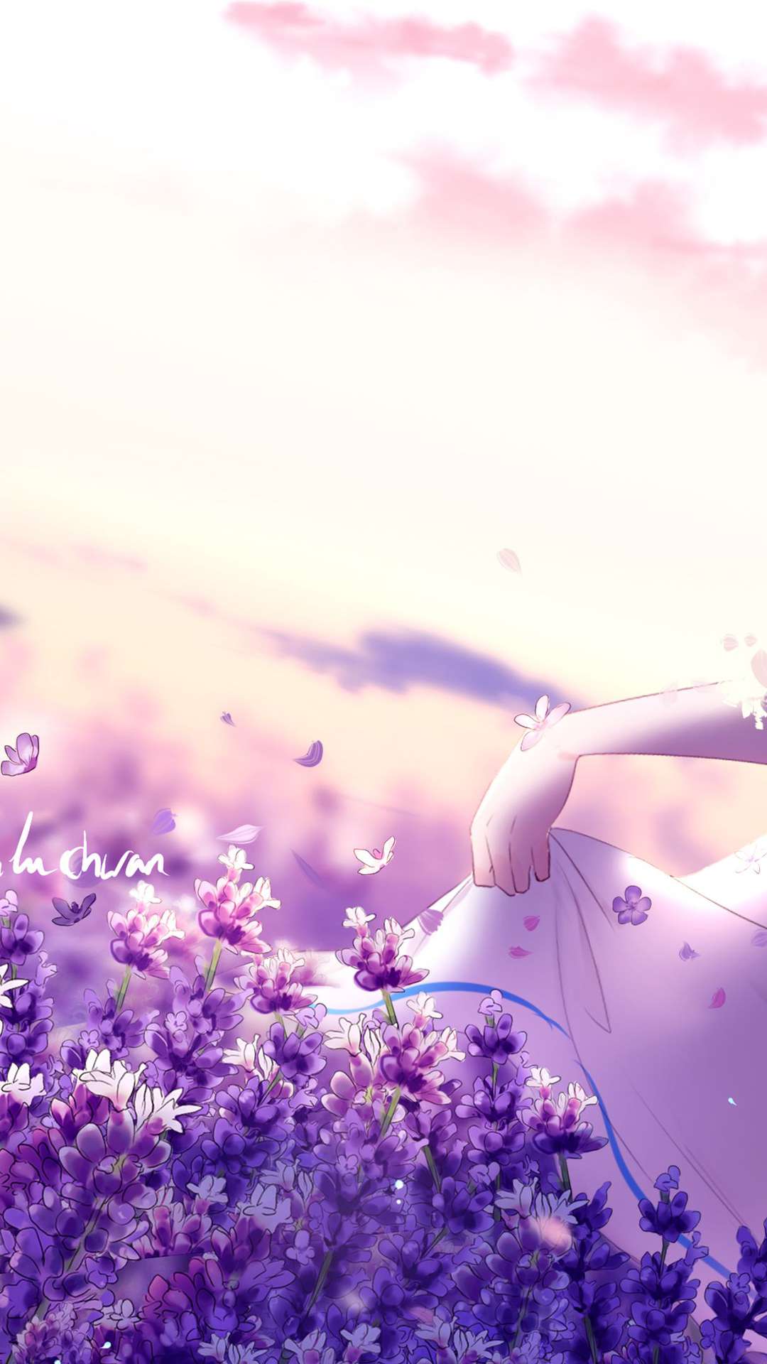 Anime Vocaloid Hatsune Miku Pink Flowers Facebook Cover