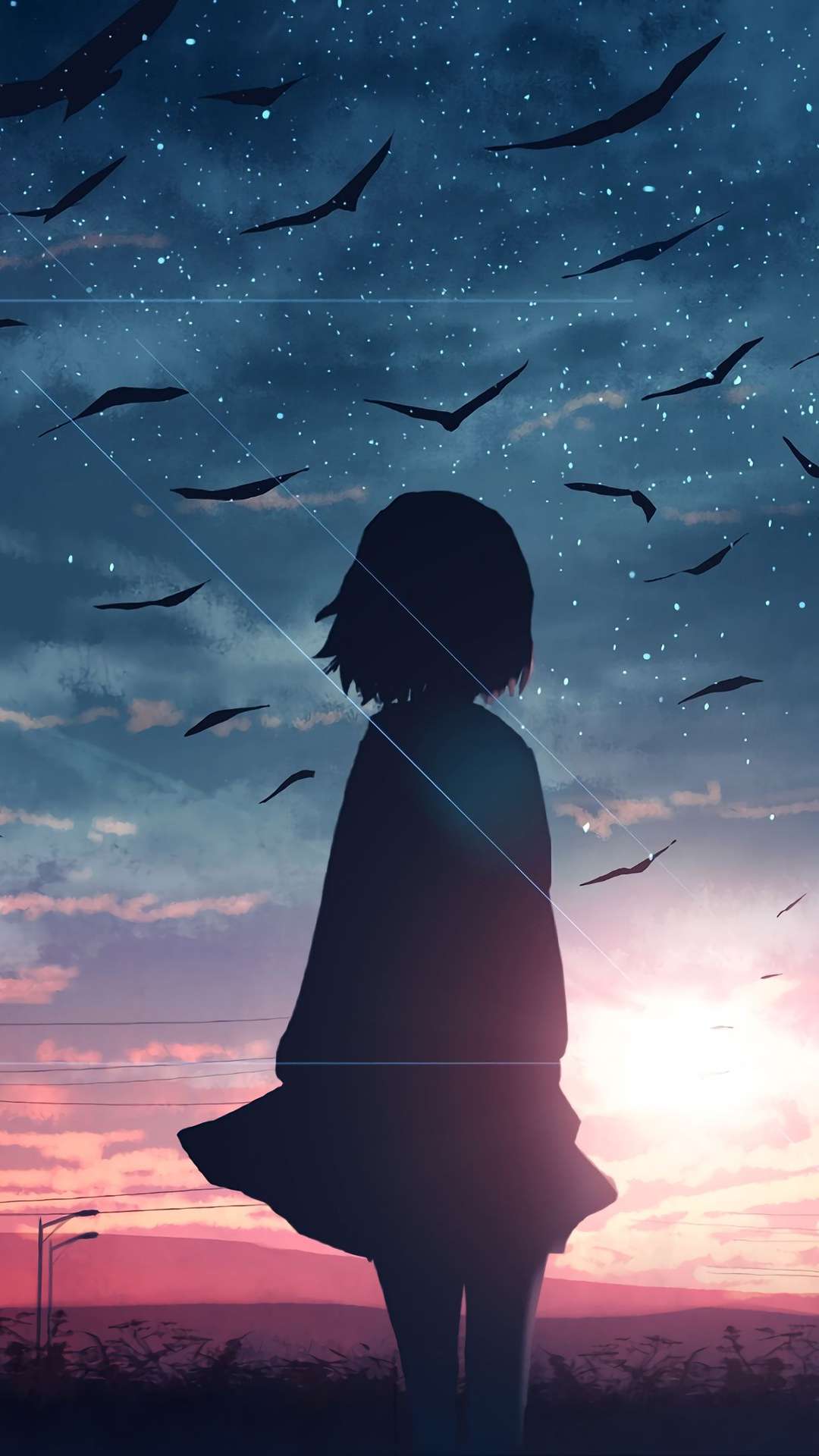 Anime landscape, sunset, sky, scenery, reflection, water, Anime, HD phone  wallpaper | Peakpx