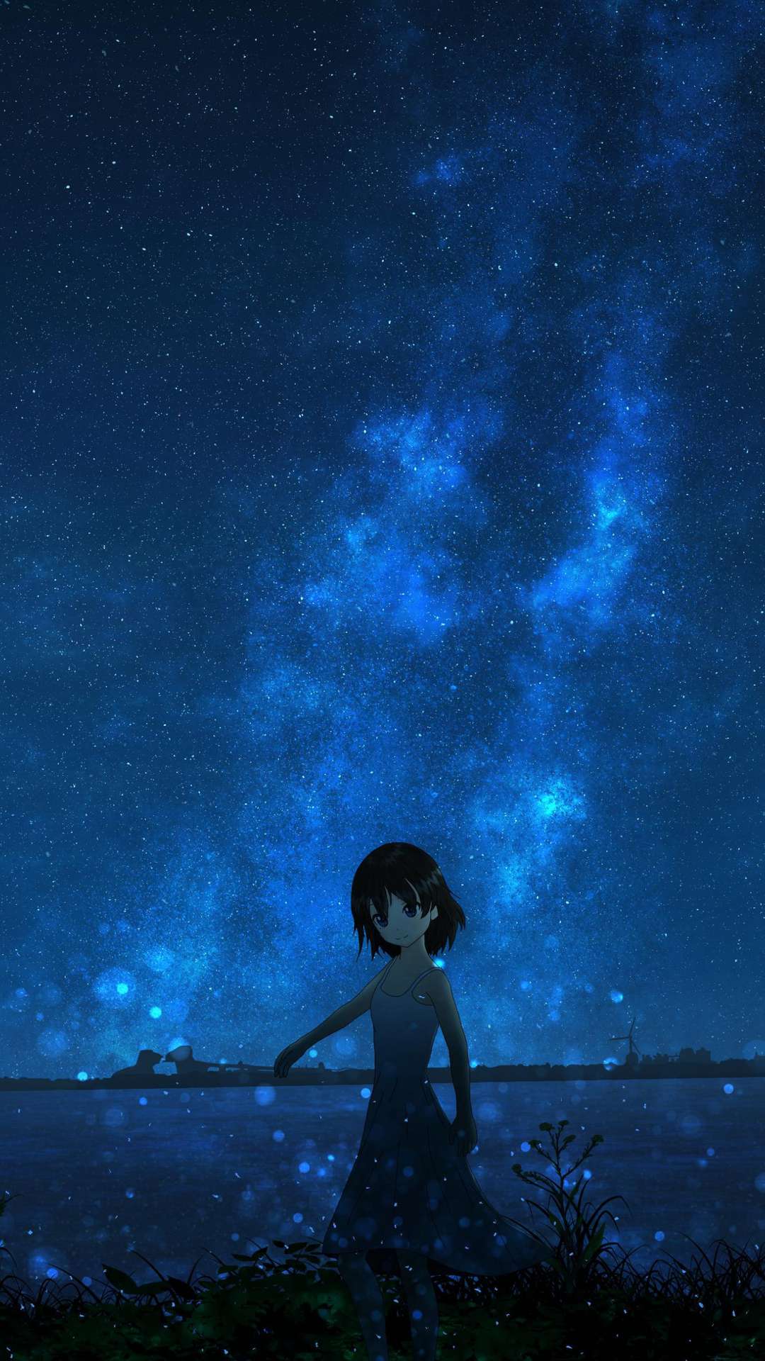 Anime night starry sky milky way scenic Anime HD phone wallpaper   Peakpx