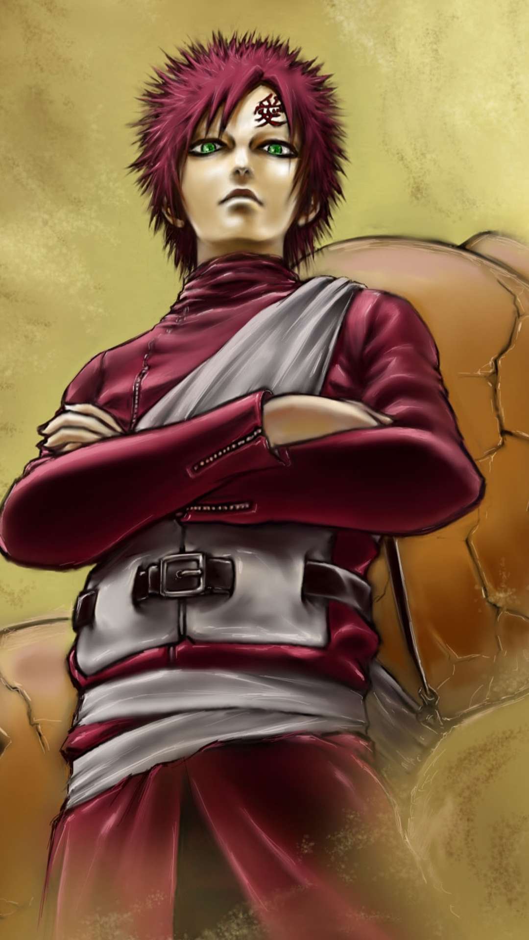 Download An iPhone covered with a Gaara theme for all anime and Naruto  fans Wallpaper  Wallpaperscom