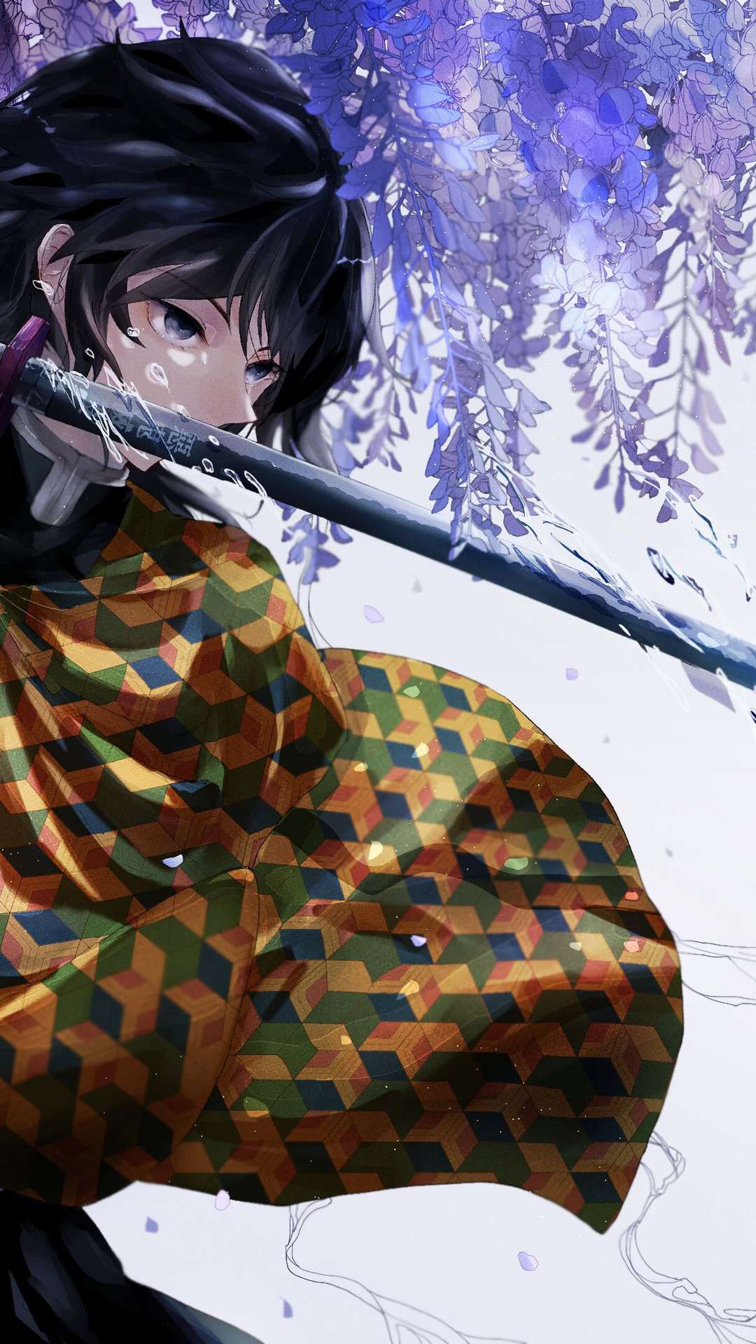 Giyu tomioka anime blue kimetsu no yaiba kny HD phone wallpaper   Peakpx