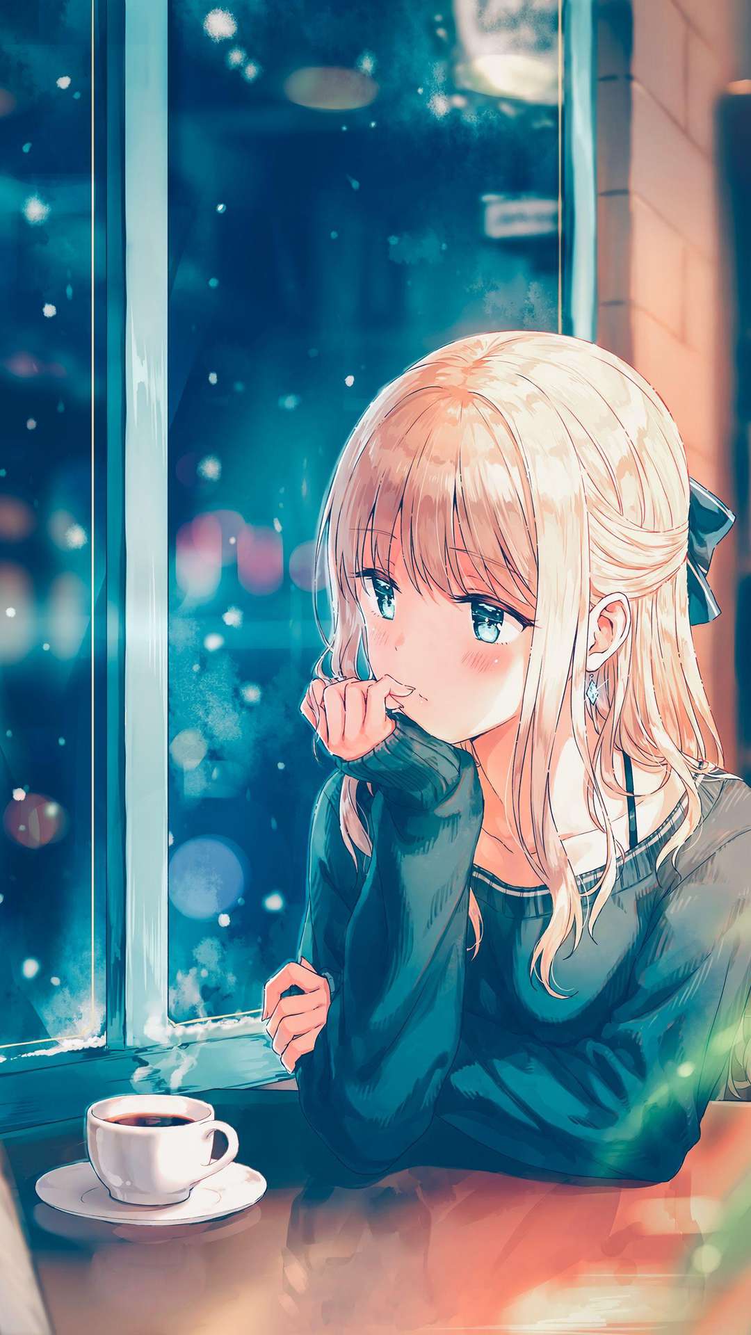 Steam WorkshopAnime Girl  Vintage VHS effects  Snowy night  Hoodie  blonde hair