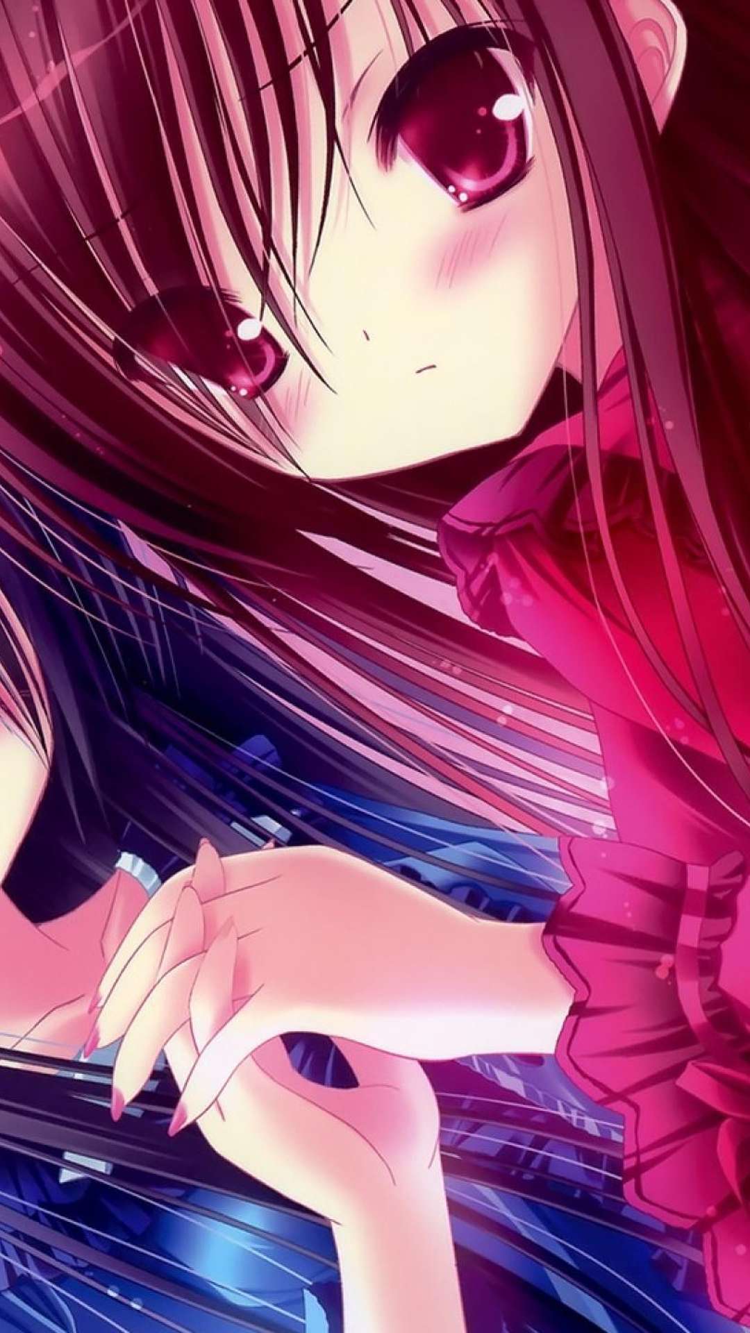 Beautiful Colorful Hair Kawaii Anime Girl In Stars Background HD Kawaii  Wallpapers  HD Wallpapers  ID 81816